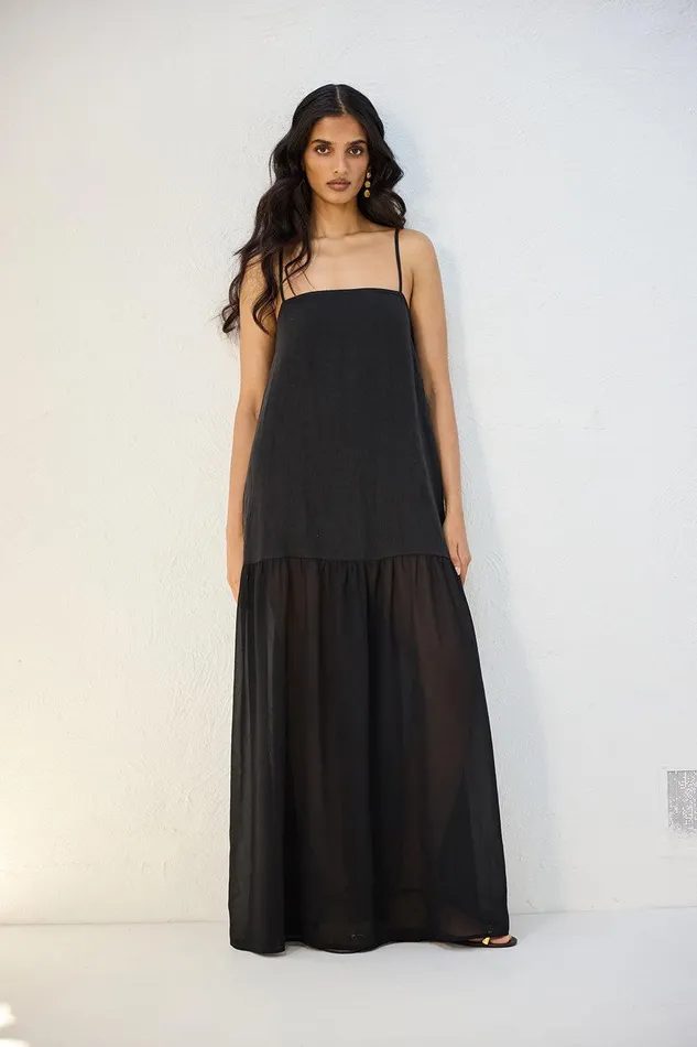 VRG GRL Nora Maxi Dress Black Women MidiMaxi Dresses