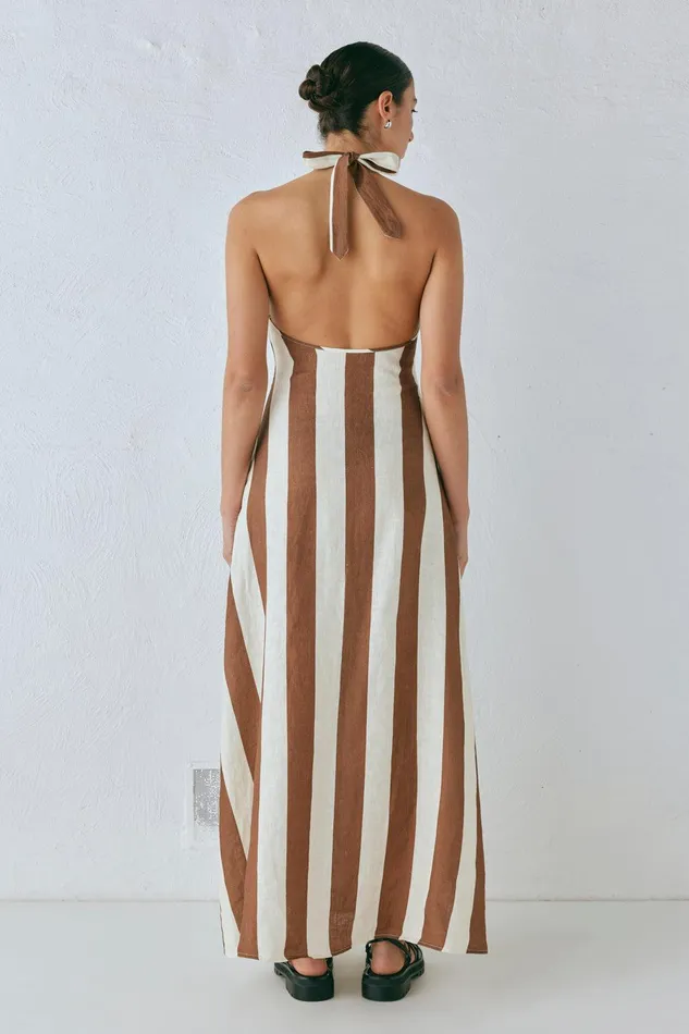 VRG GRL Polly Linen Maxi Dress Stripe Women MidiMaxi Dresses