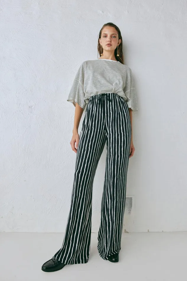 VRG GRL Rieti Pants Black Stripe Women Sets