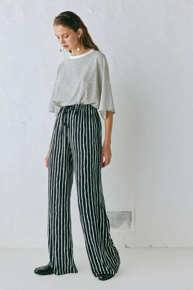 VRG GRL Rieti Pants Black Stripe Women Sets