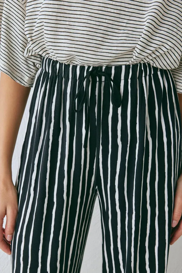 VRG GRL Rieti Pants Black Stripe Women Sets