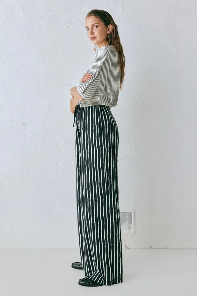 VRG GRL Rieti Pants Black Stripe Women Sets