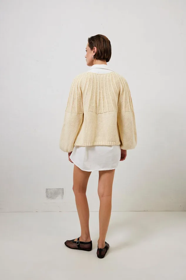 VRG GRL Riley Knit Cardigan Cream Women JumpersSweaters VRG GRL Riley Knit Cardigan Cream Women JumpersSweaters