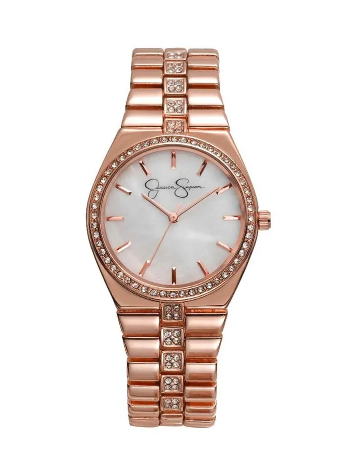 Watches Accessories Jessica Simpson Mother Of Pearl Dial Bracelet Crystal Watch In Rose Gold Tone Watches Accessories Jessica Simpson Mother Of Pearl Dial Bracelet Crystal Watch In Rose Gold Tone