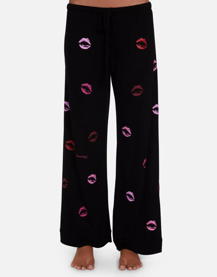 Waverly Mini Watercolor Lips Black Women039s Lauren Moshi Short Sleeve