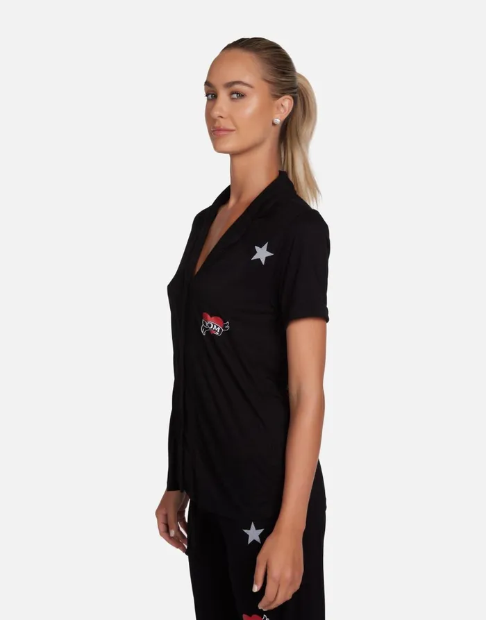 Waverly Rocker Teddy Black Women039s Lauren Moshi Short Sleeve