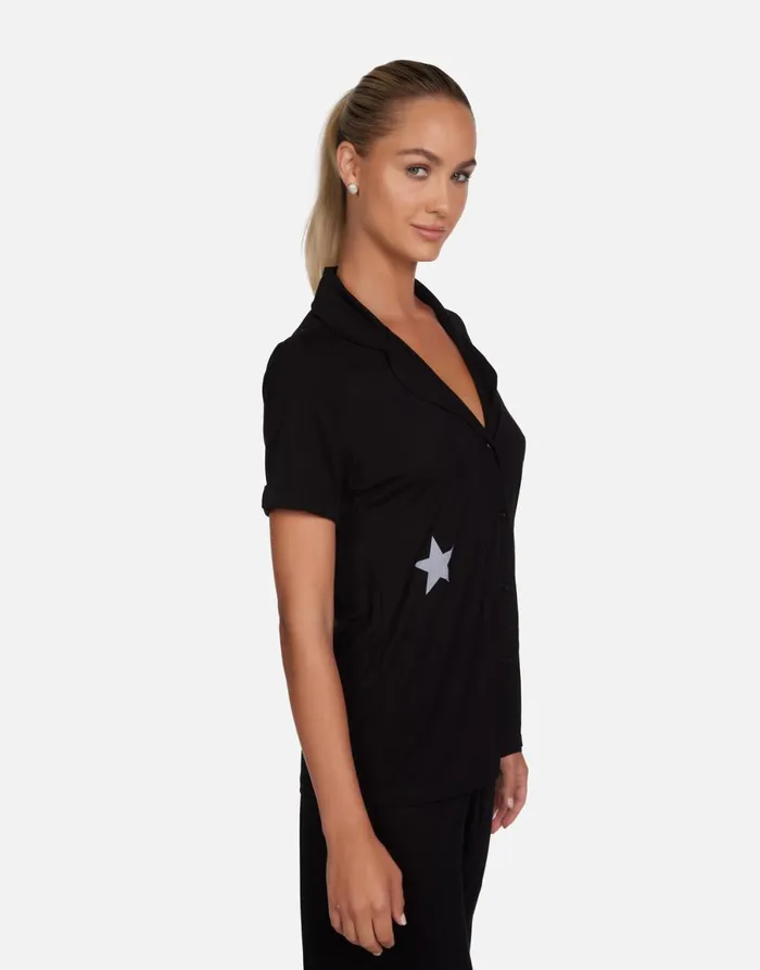 Waverly Rocker Teddy Black Women039s Lauren Moshi Short Sleeve