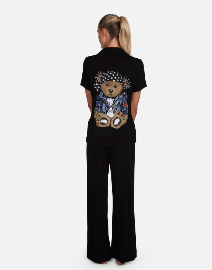 Waverly Rocker Teddy Black Women039s Lauren Moshi Short Sleeve