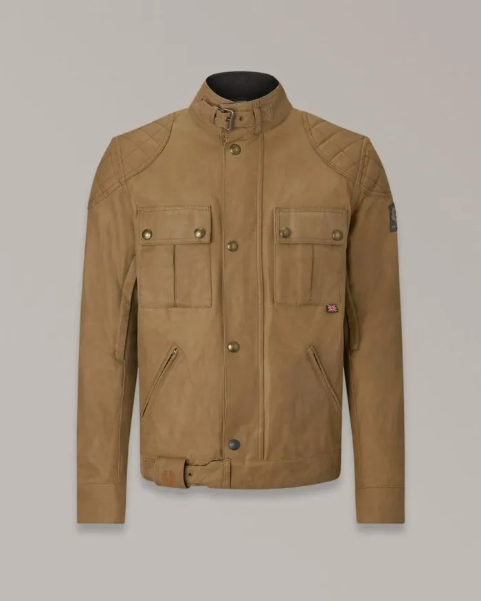 Waxed Jackets Men Belstaff Brooklands Motorcycle Jacket Sand