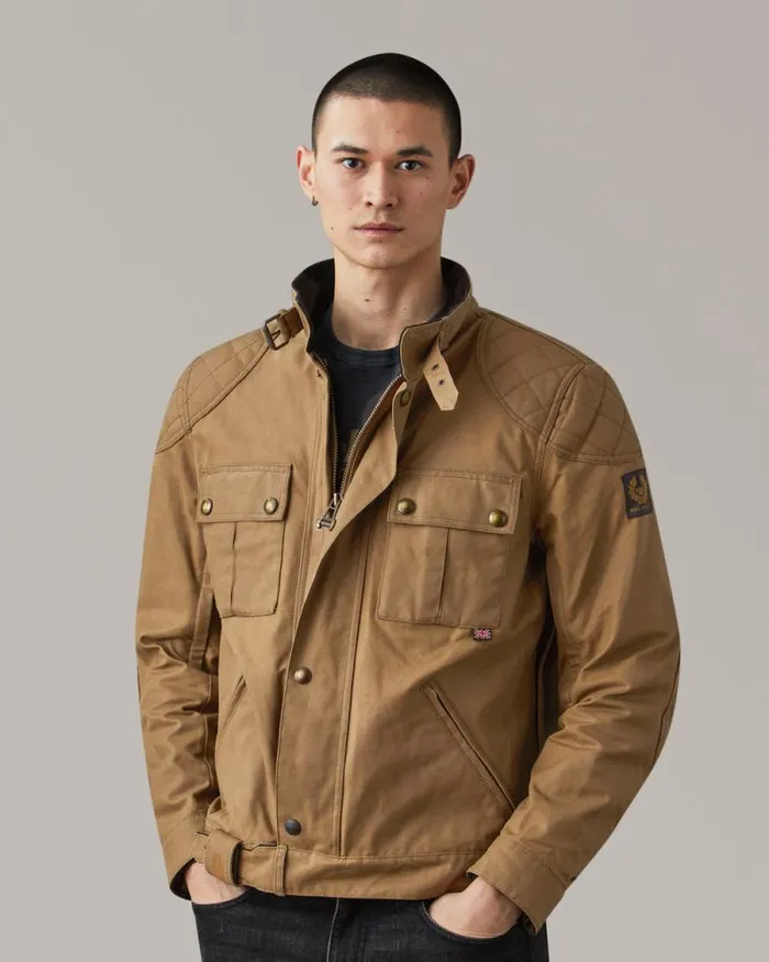 Waxed Jackets Men Belstaff Brooklands Motorcycle Jacket Sand Waxed Jackets Men Belstaff Brooklands Motorcycle Jacket Sand