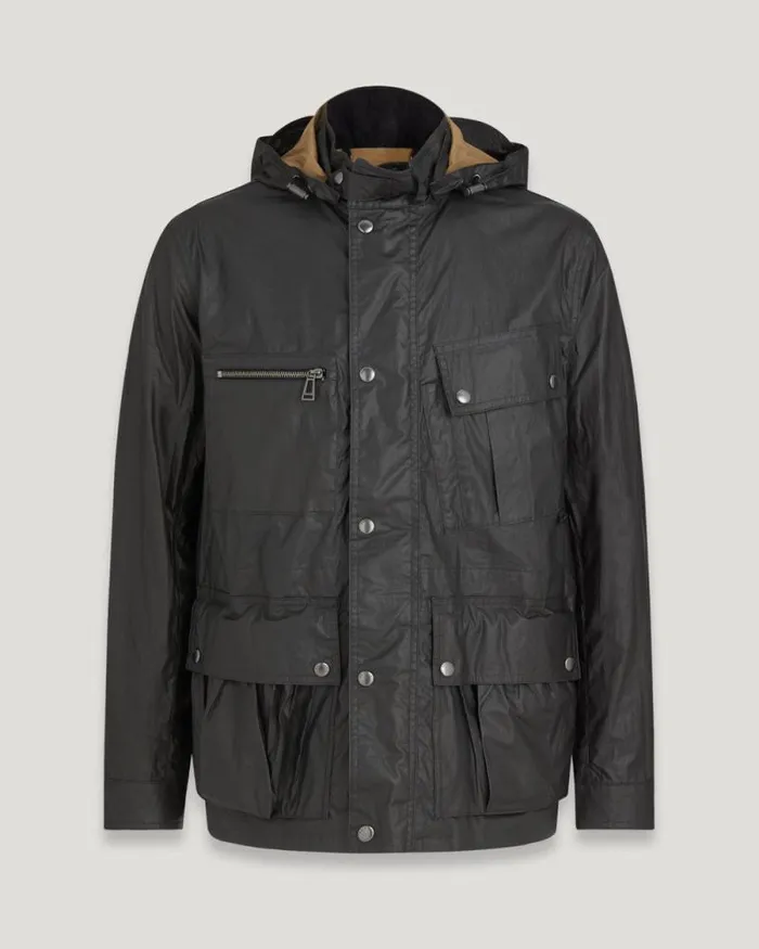Waxed Jackets Men Belstaff Centenary Field Jacket Black British Khaki
