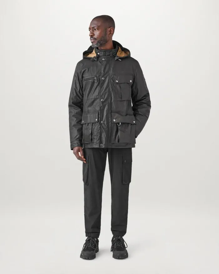 Waxed Jackets Men Belstaff Centenary Field Jacket Black British Khaki