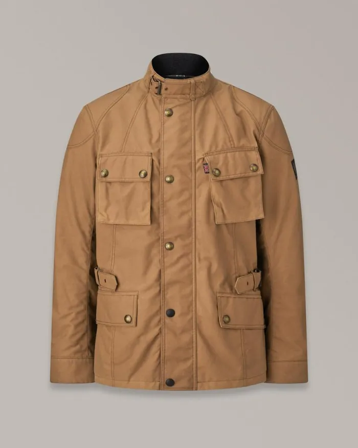 Waxed Jackets Men Belstaff Crosby Motorcycle Jacket Sand