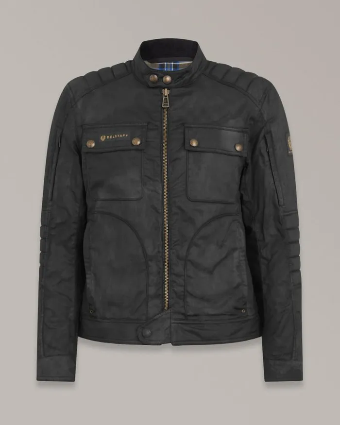 Waxed Jackets Men Belstaff Roberts Motorcycle Jacket Black