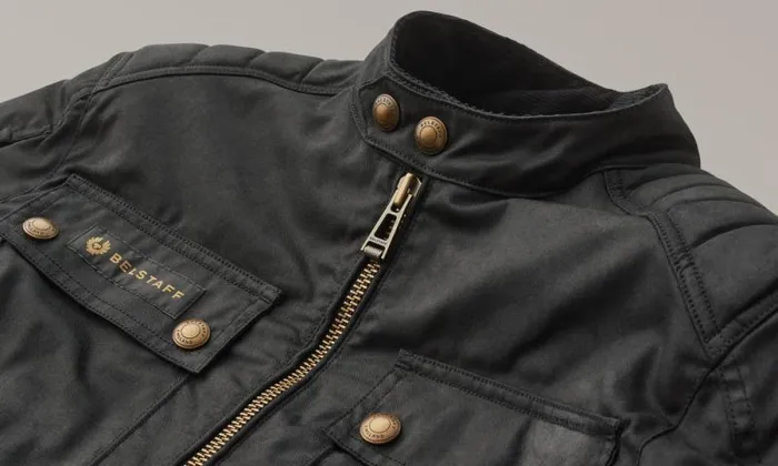 Waxed Jackets Men Belstaff Roberts Motorcycle Jacket Black