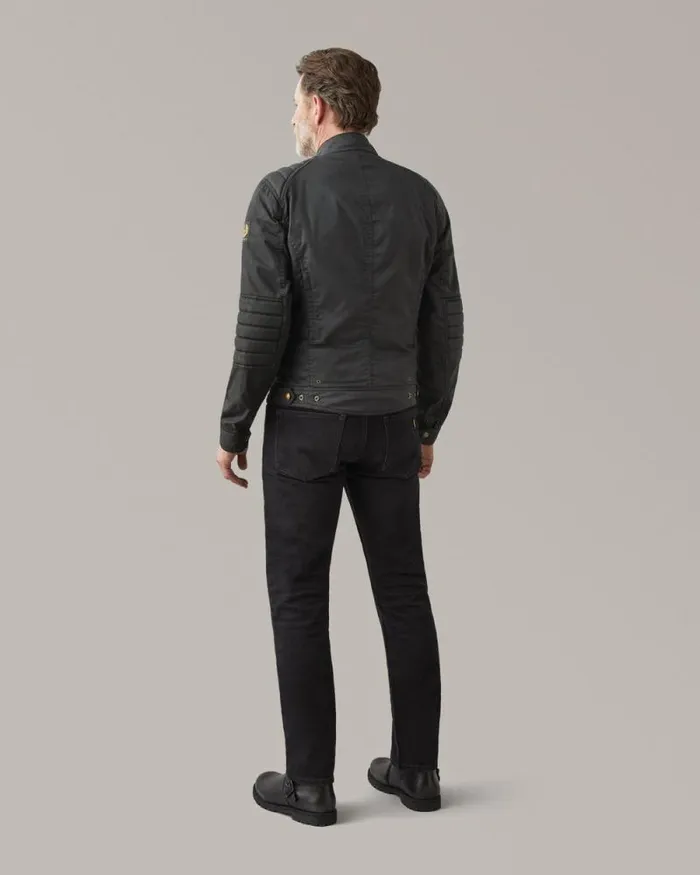 Waxed Jackets Men Belstaff Roberts Motorcycle Jacket Black