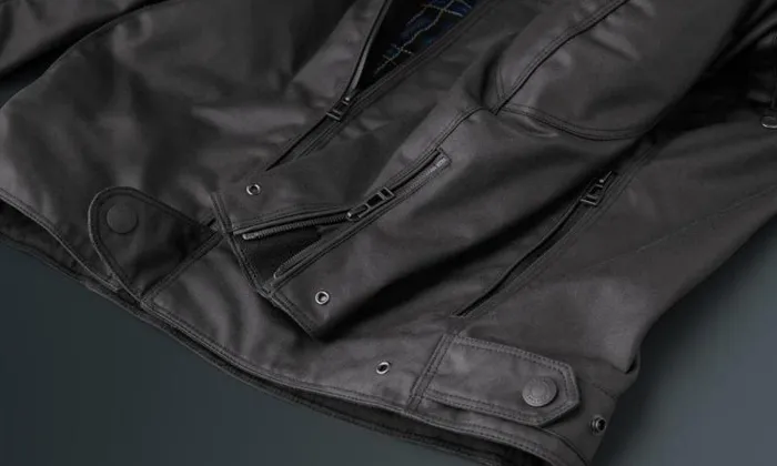 Waxed Jackets Men Belstaff Stealth Ariel Motorcycle Jacket Black