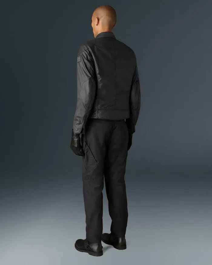 Waxed Jackets Men Belstaff Stealth Ariel Motorcycle Jacket Black