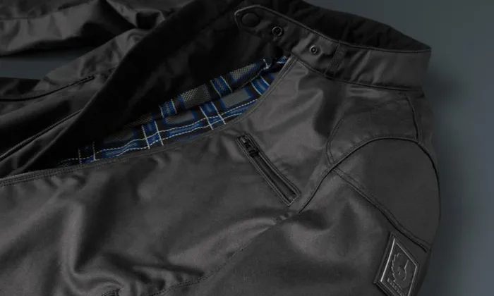 Waxed Jackets Men Belstaff Stealth Ariel Motorcycle Jacket Black