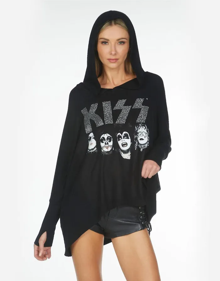 Wilma X Kiss Black Women039s Lauren Moshi Hoodies
