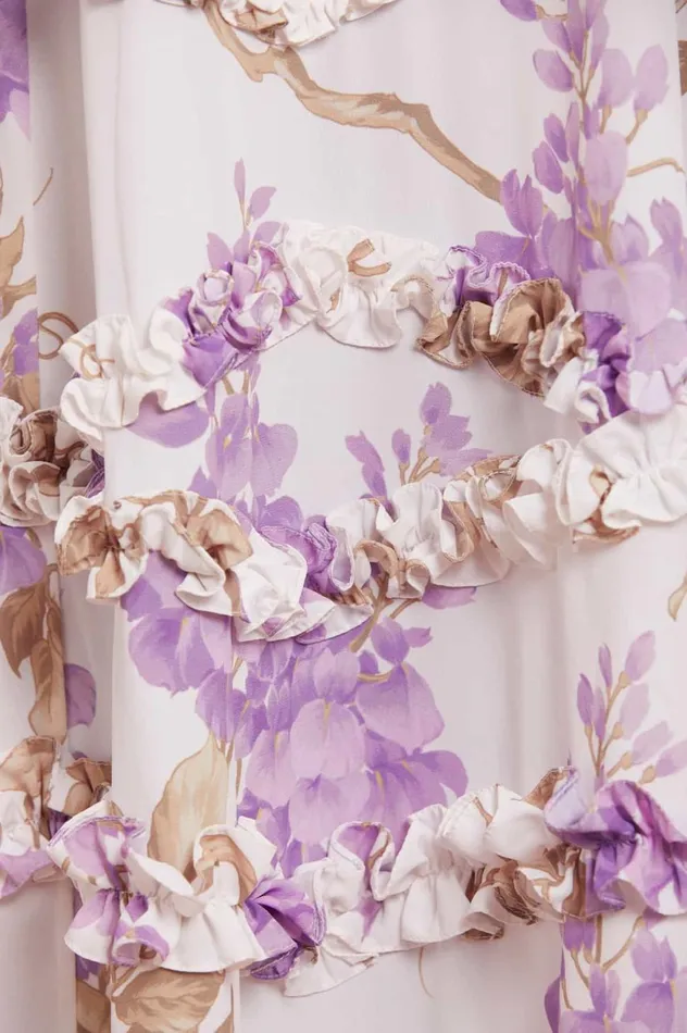 Wisteria Crepe VNeck Ankle Gown Multi Women Needle and Thread Dresses