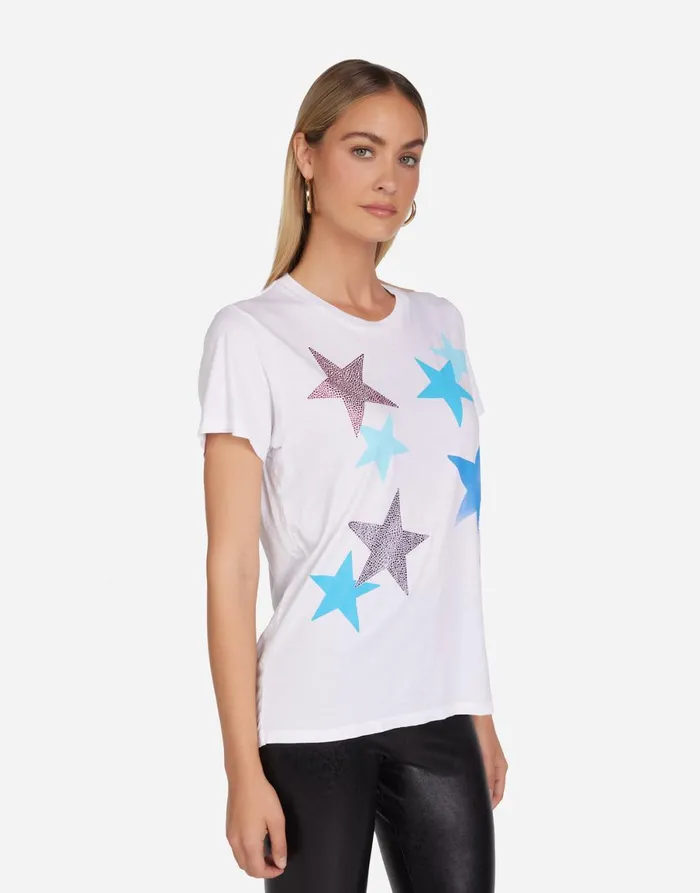 Wolf Color Crystal Multi Stars White Women039s Lauren Moshi Short Sleeve