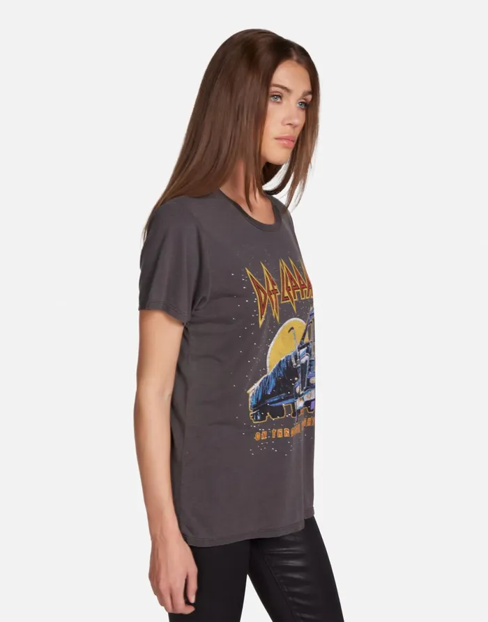Wolf Def Leppard Truck W Crystals Pigment Black Women039s Lauren Moshi Short Sleeve