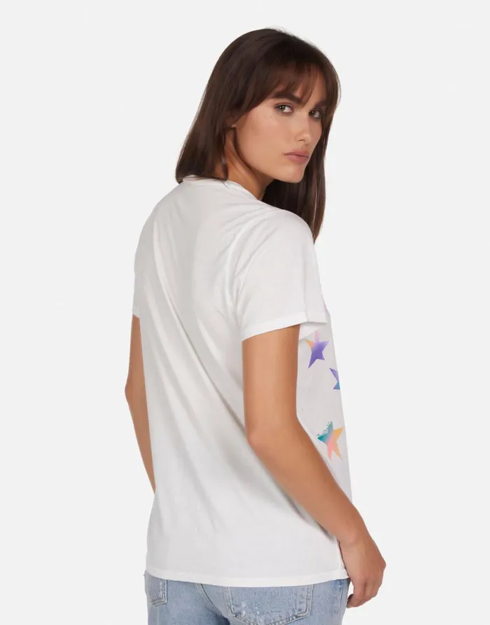 Wolf Rainbow Stars Milk Women039s Lauren Moshi Short Sleeve