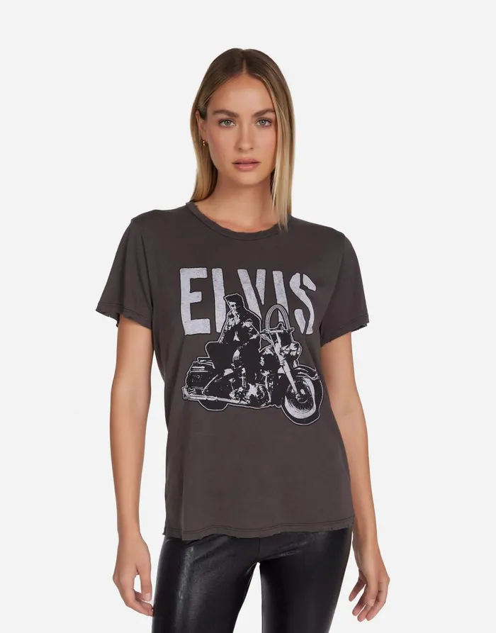 Wolf Vintage Elvis Vintage Black Women039s Lauren Moshi Short Sleeve