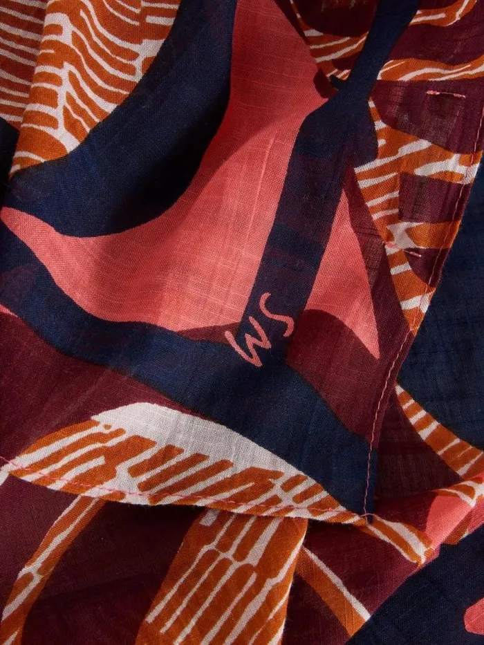 Women Abstract Geo Print Scarf Pink Multi White Stuff Scarves
