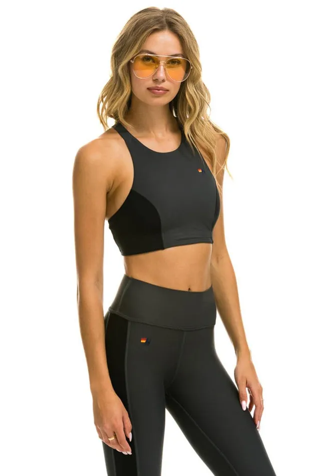Women Activewear Aviator Nation COLOR BLOCK RACER SPORTS BRA 8211 TITANIUM Women Activewear Aviator Nation COLOR BLOCK RACER SPORTS BRA 8211 TITANIUM