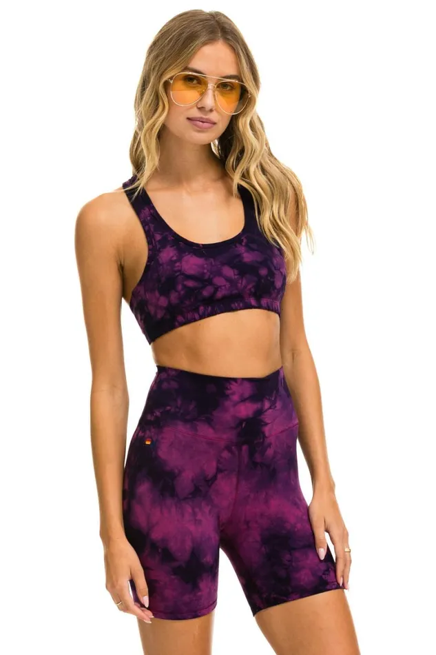 Women Activewear Aviator Nation HAND DYED SPORTS BRAt TIE DYE CRYSTAL ROSE