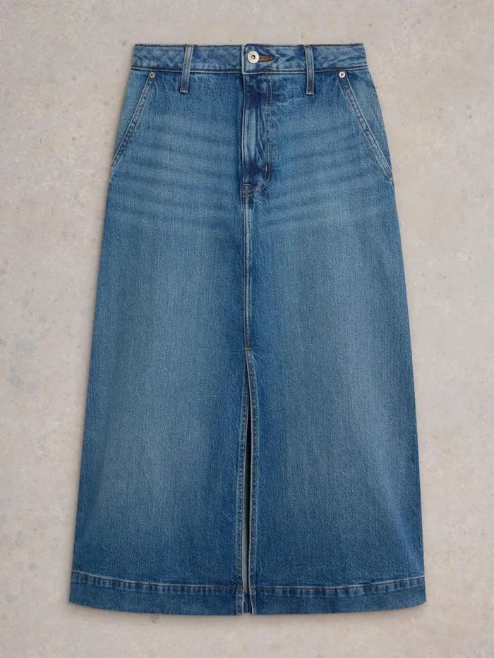 Women Allie Denim Midi Skirt Light Denim White Stuff Skirts Women Allie Denim Midi Skirt Light Denim White Stuff Skirts
