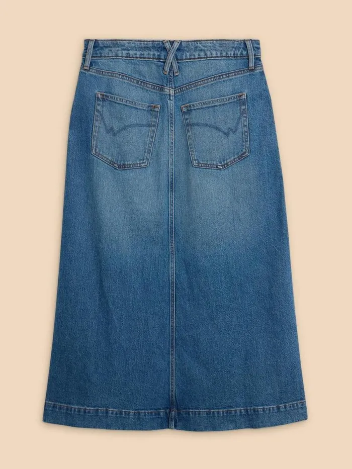 Women Allie Denim Midi Skirt Light Denim White Stuff Skirts Women Allie Denim Midi Skirt Light Denim White Stuff Skirts