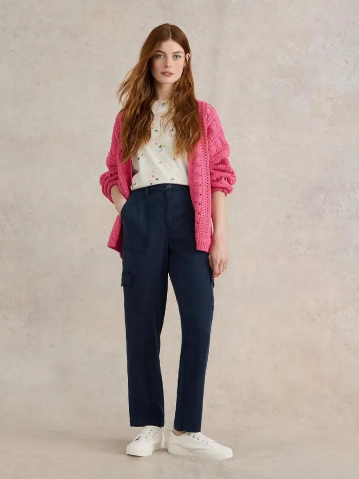 Women Arlo Tencel Cargo Trouser Dark Navy White Stuff Trousers