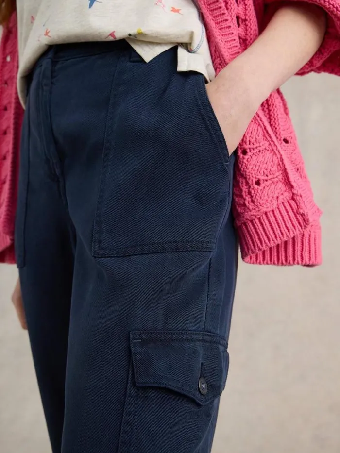 Women Arlo Tencel Cargo Trouser Dark Navy White Stuff Trousers