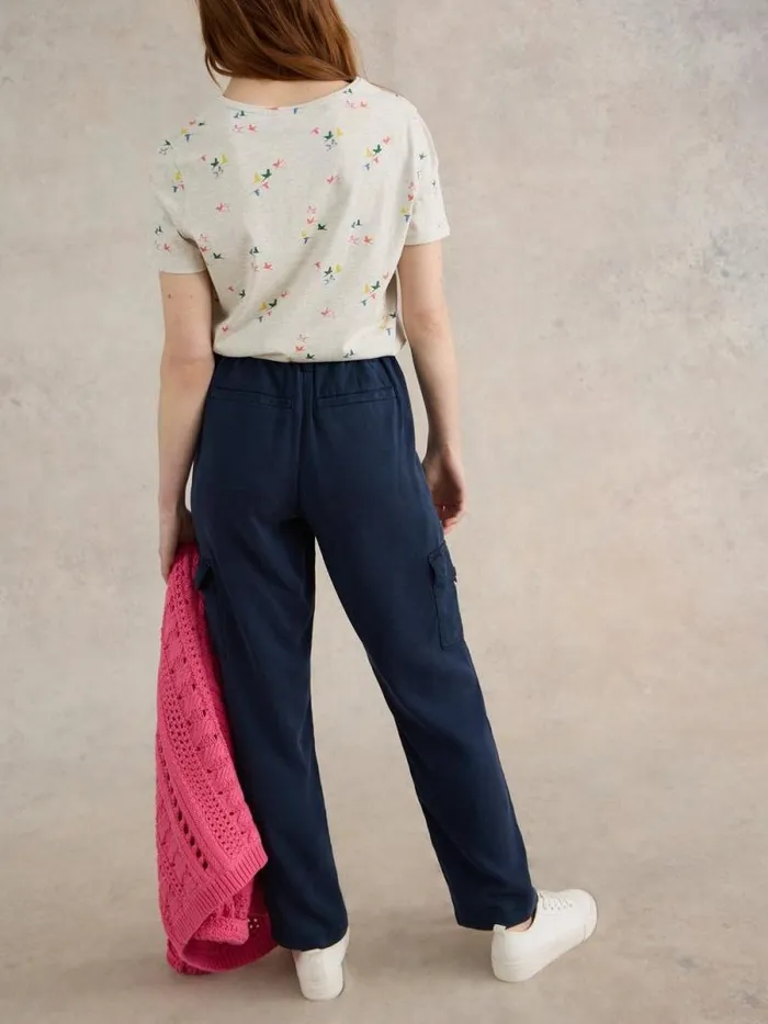 Women Arlo Tencel Cargo Trouser Dark Navy White Stuff Trousers