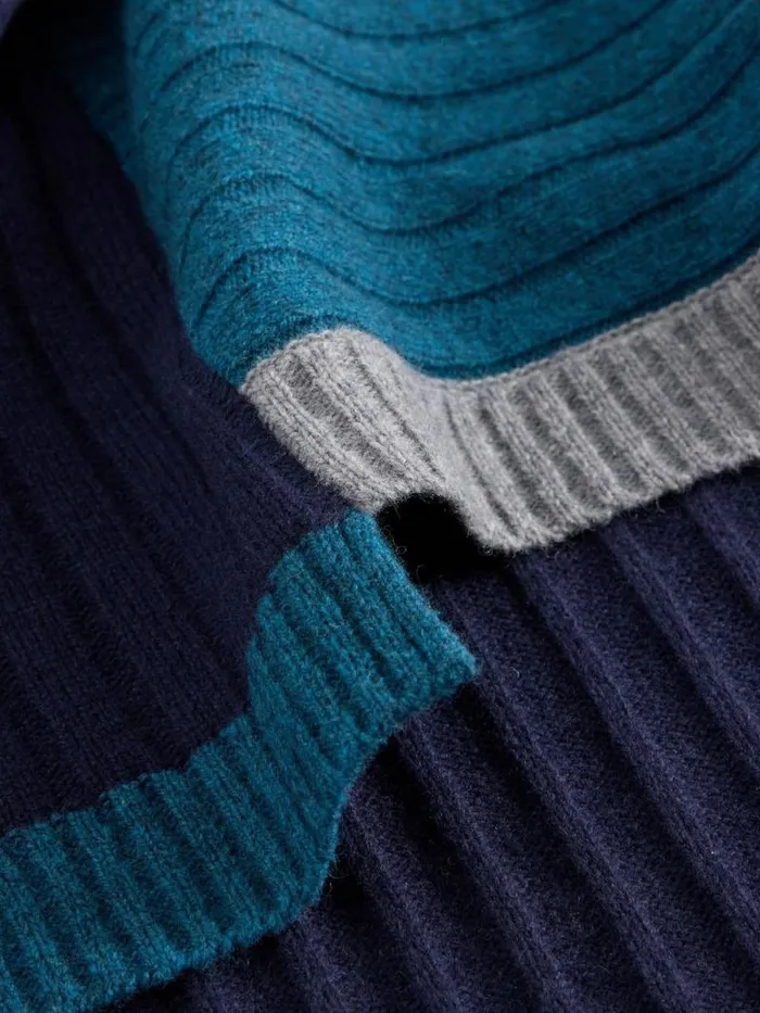 Women Ash Knitted Step Hem Poncho Teal Multi White Stuff Knitwear Women Ash Knitted Step Hem Poncho Teal Multi White Stuff Knitwear