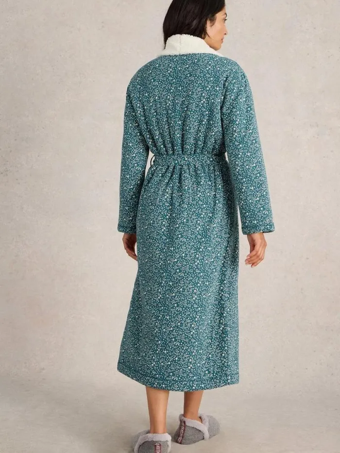 Women Ava Lined Dressing Gown Teal Print White Stuff Nightwear Women Ava Lined Dressing Gown Teal Print White Stuff Nightwear