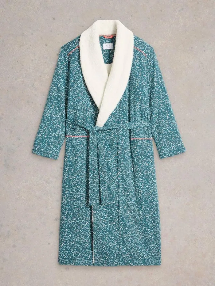 Women Ava Lined Dressing Gown Teal Print White Stuff Nightwear Women Ava Lined Dressing Gown Teal Print White Stuff Nightwear