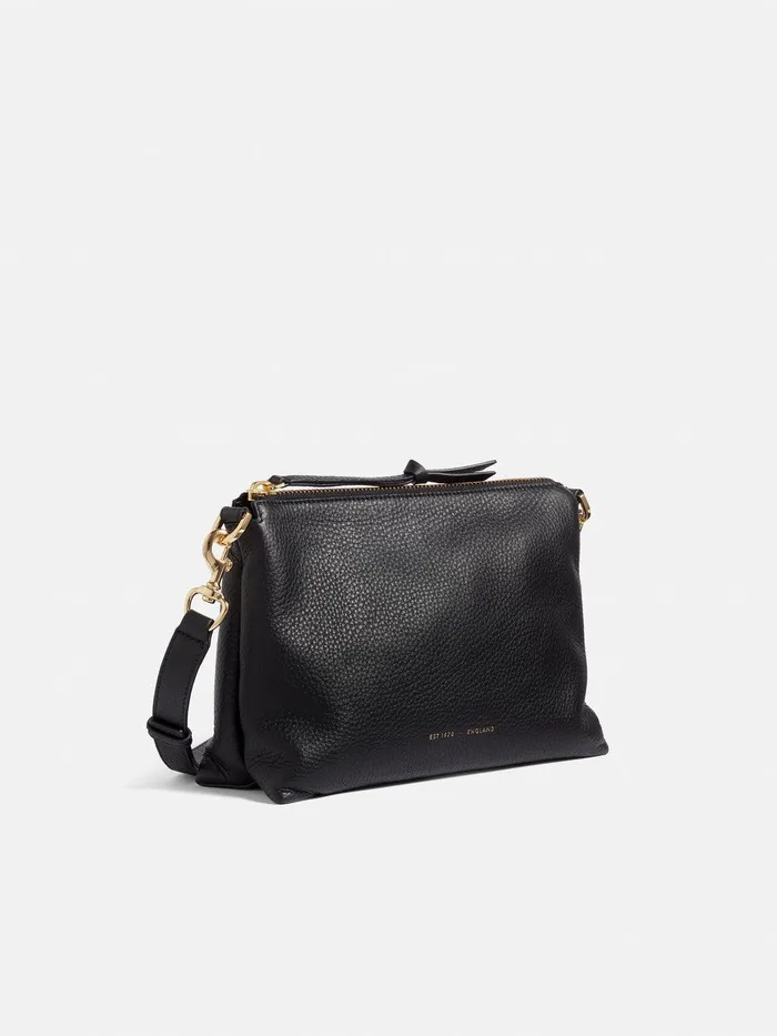 Women Ava Pebble Leather Crossbody Black Jigsaw Wallets and Card Holders