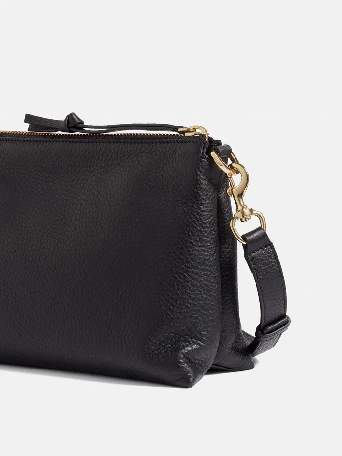Women Ava Pebble Leather Crossbody Black Jigsaw Wallets and Card Holders