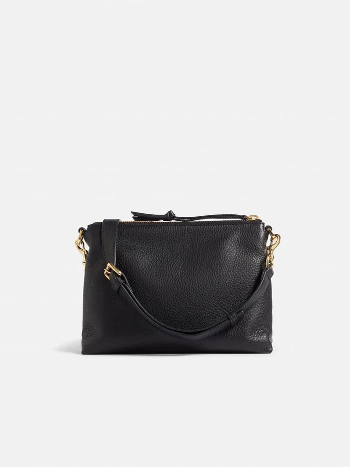 Women Ava Pebble Leather Crossbody Black Jigsaw Wallets and Card Holders