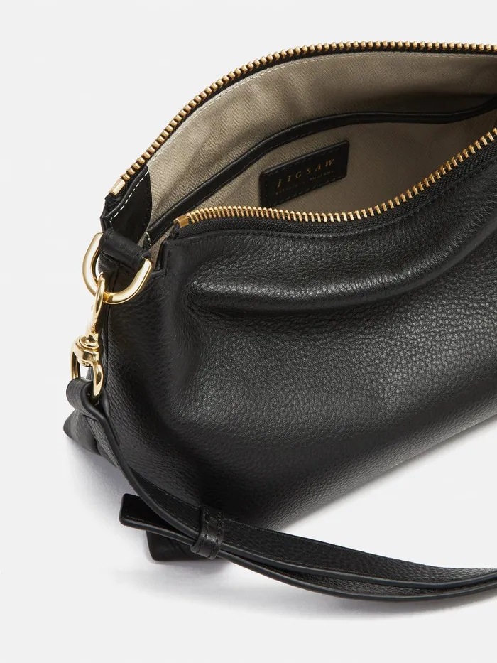 Women Ava Pebble Leather Crossbody Black Jigsaw Wallets and Card Holders