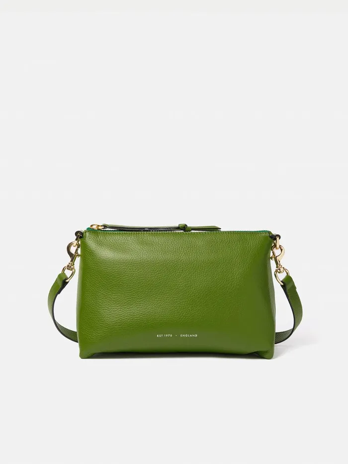 Women Ava Pebble Leather Crossbody Green Jigsaw Leather
