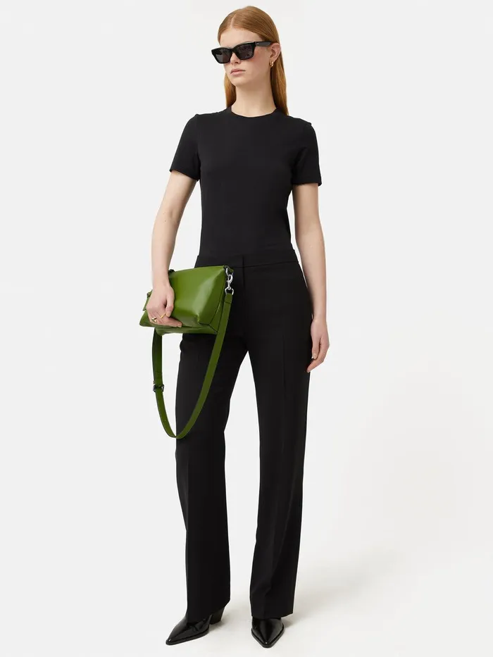 Women Ava Pebble Leather Crossbody Green Jigsaw Leather