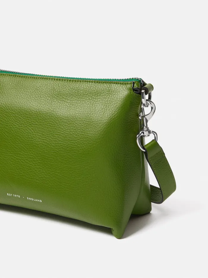 Women Ava Pebble Leather Crossbody Green Jigsaw Leather