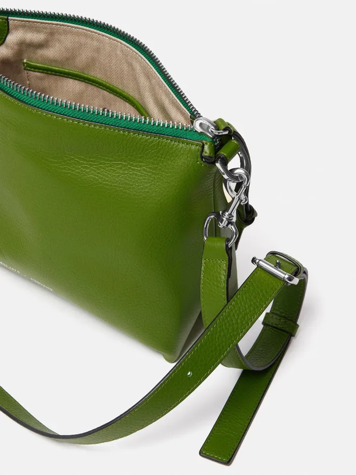Women Ava Pebble Leather Crossbody Green Jigsaw Leather