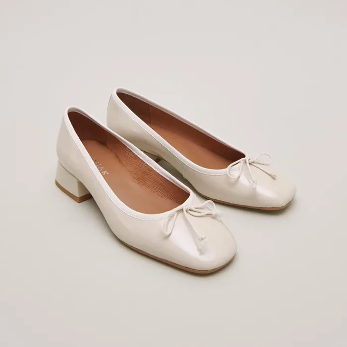 Women Ballet Flats With Low Heels Ecru JONAK Ballet Flats