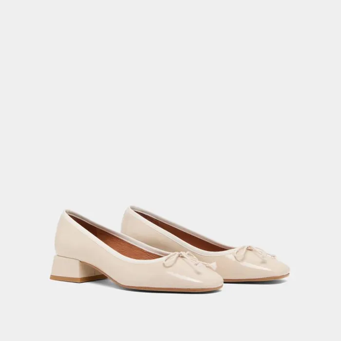 Women Ballet Flats With Low Heels Ecru JONAK Ballet Flats
